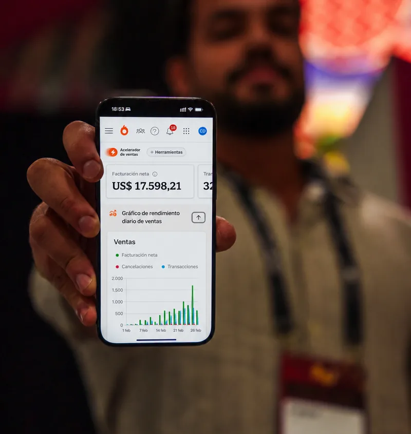 Panel de ventas en el celular